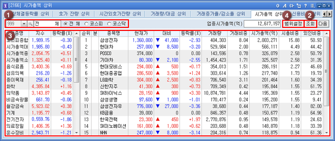 시가총액 상위 [2166]